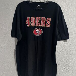 Fanatics Black 49ers Tee with Red and White Logo